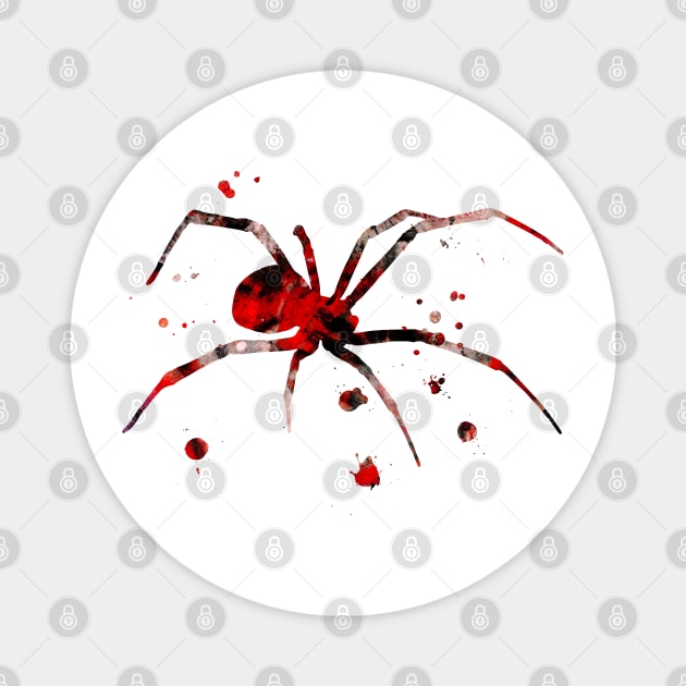 Black Widow Spider Watercolor Painting Magnet by Miao Miao Design